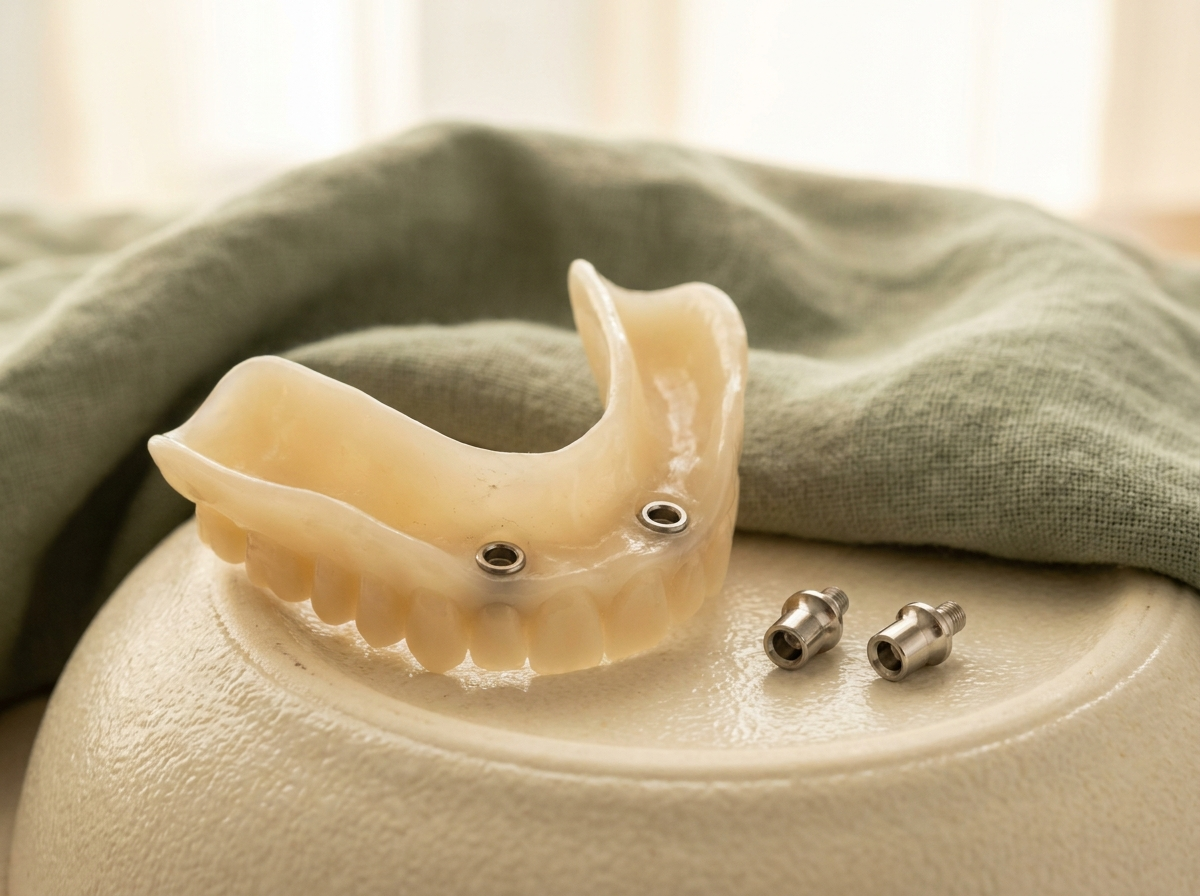 Snap-in dentures that stay put