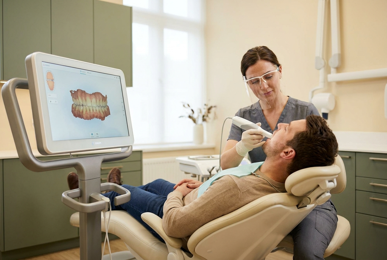 Digital intraoral scan during a comprehensive dental exam at TLC in Leduc