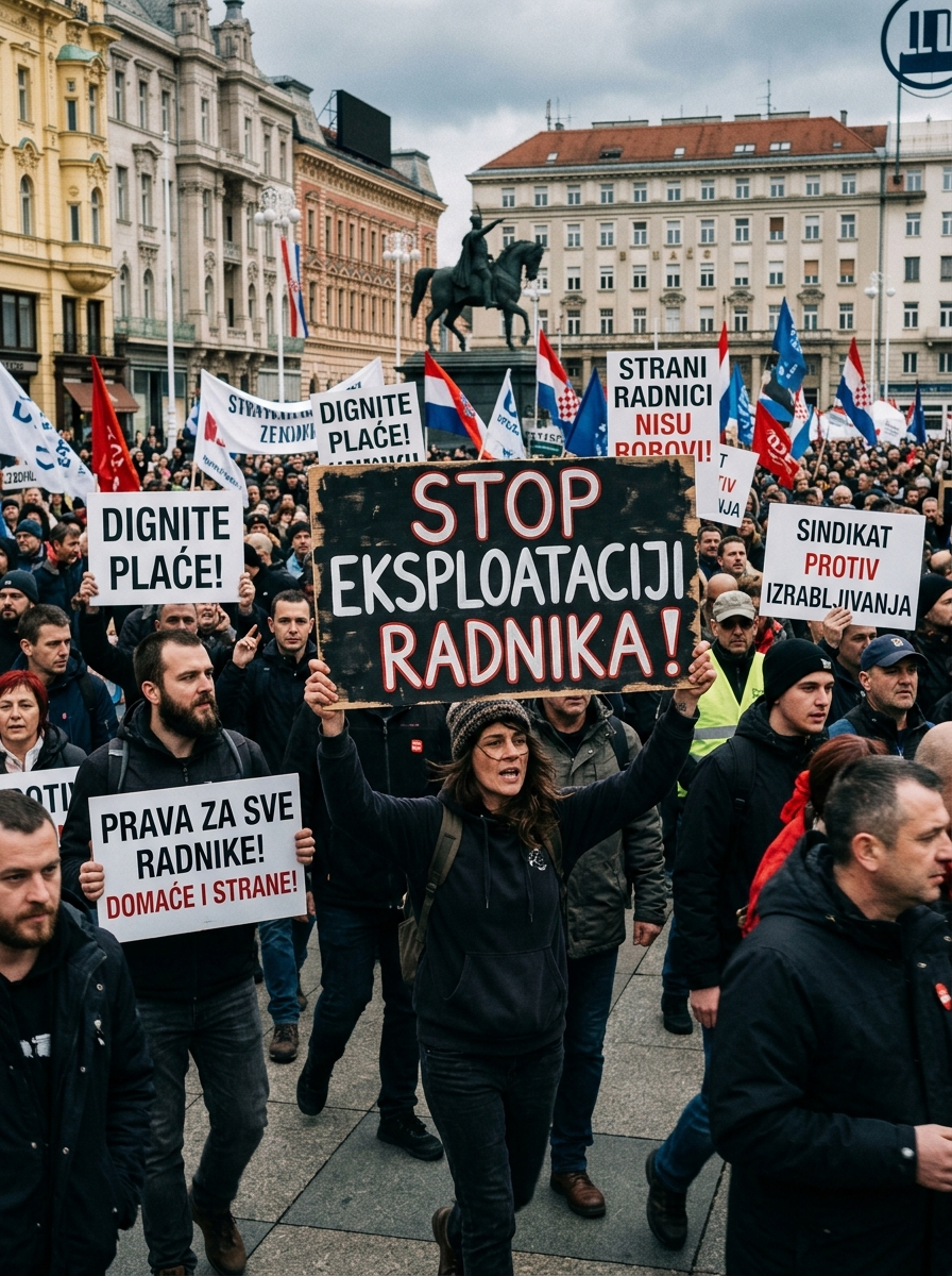 Prosvjed radnika - Zagreb