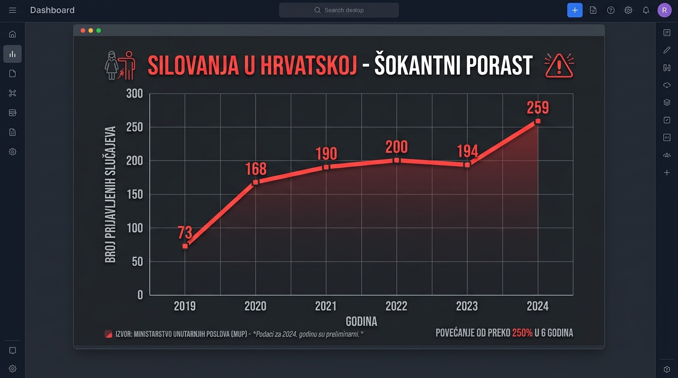 Graf - Silovanja u Hrvatskoj 2019-2024