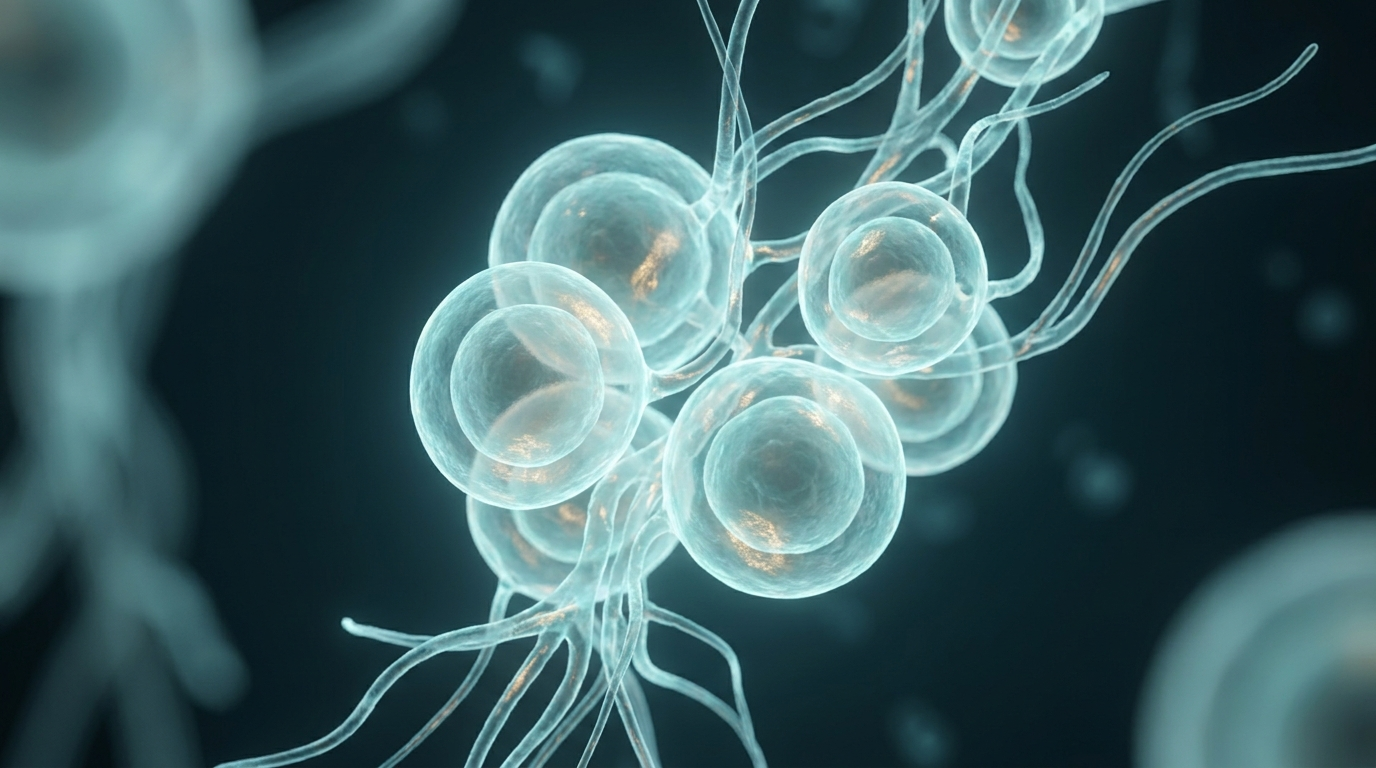 Abstract scientific illustration for peptides sermorelin faq what are good alternatives for sermoreli