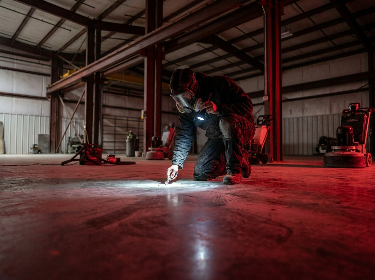 Inspecting a ground concrete surface