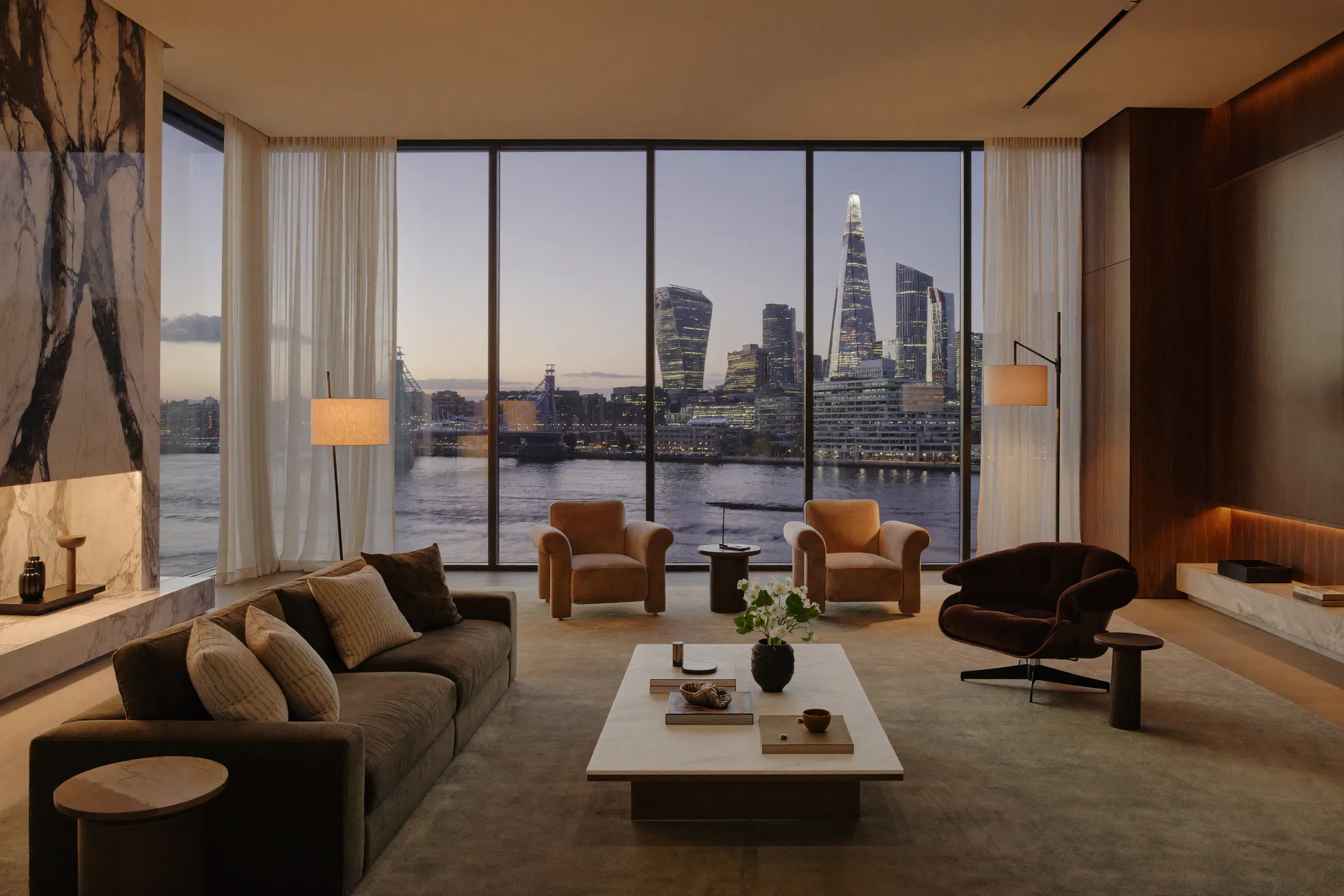 Riverside penthouse interior