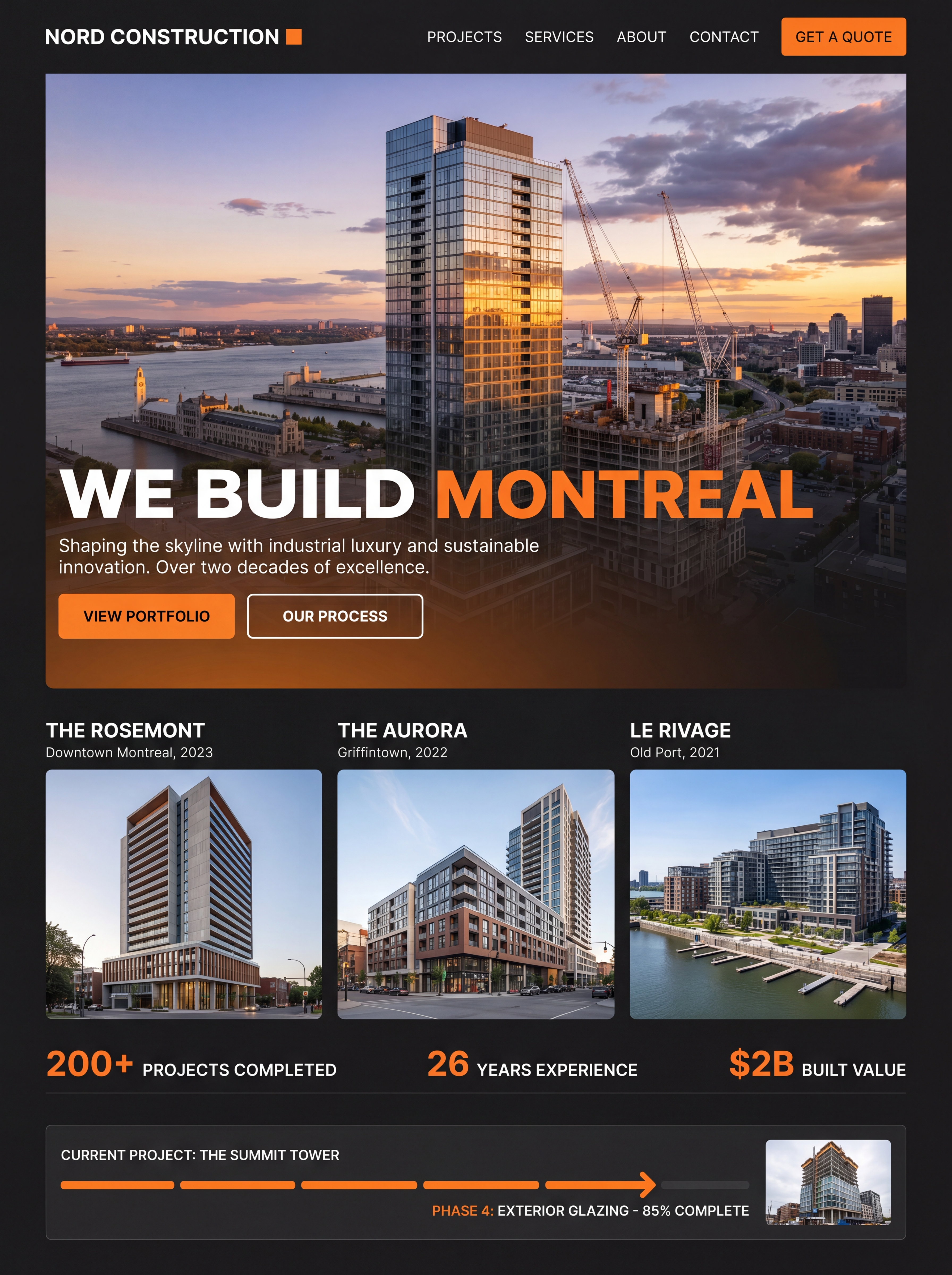 Construction Company website by MDA Developments
