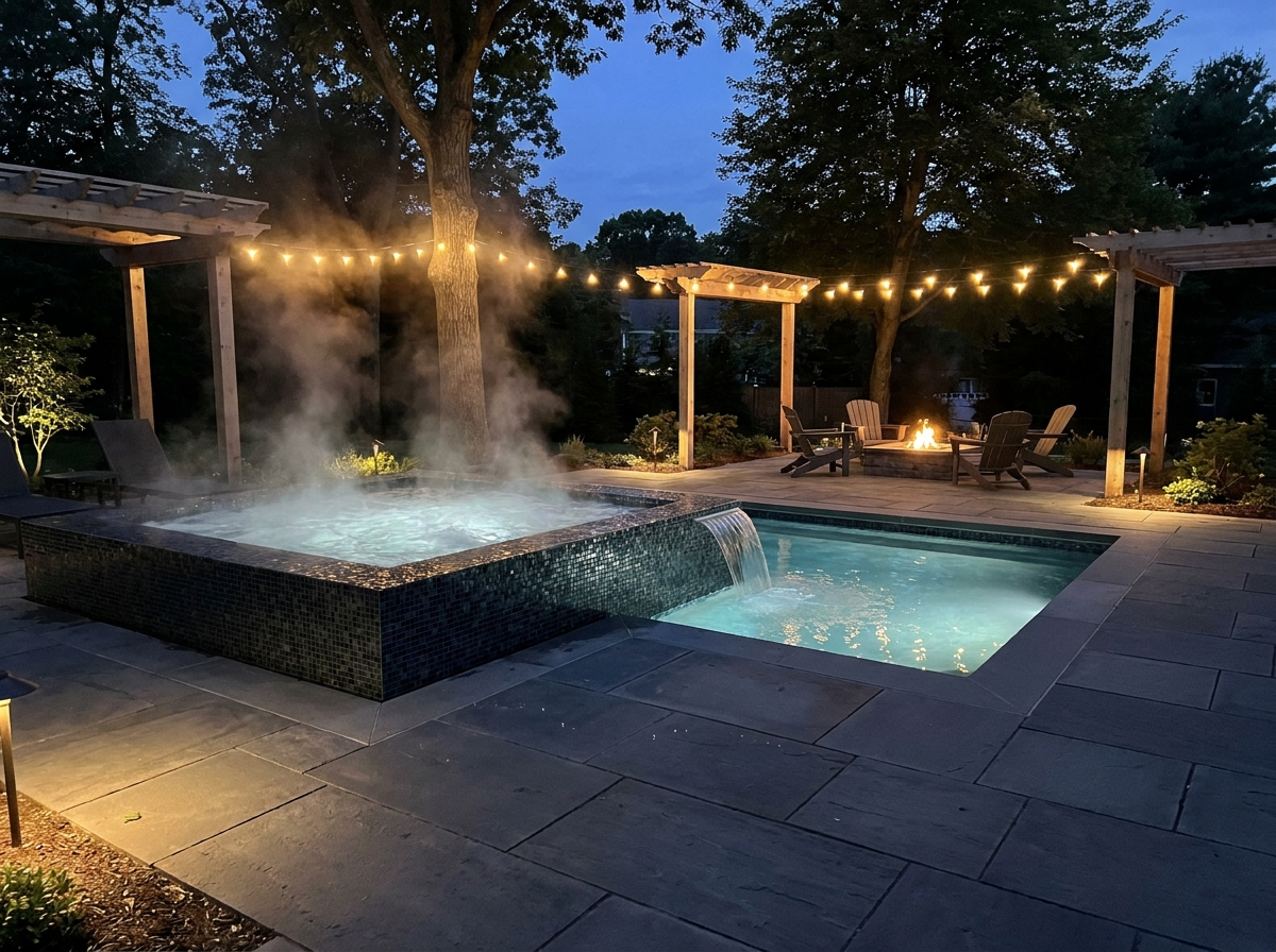 Cold plunge and spa combo Massachusetts Cold plunge and spa combination plunge pool for contrast therapy