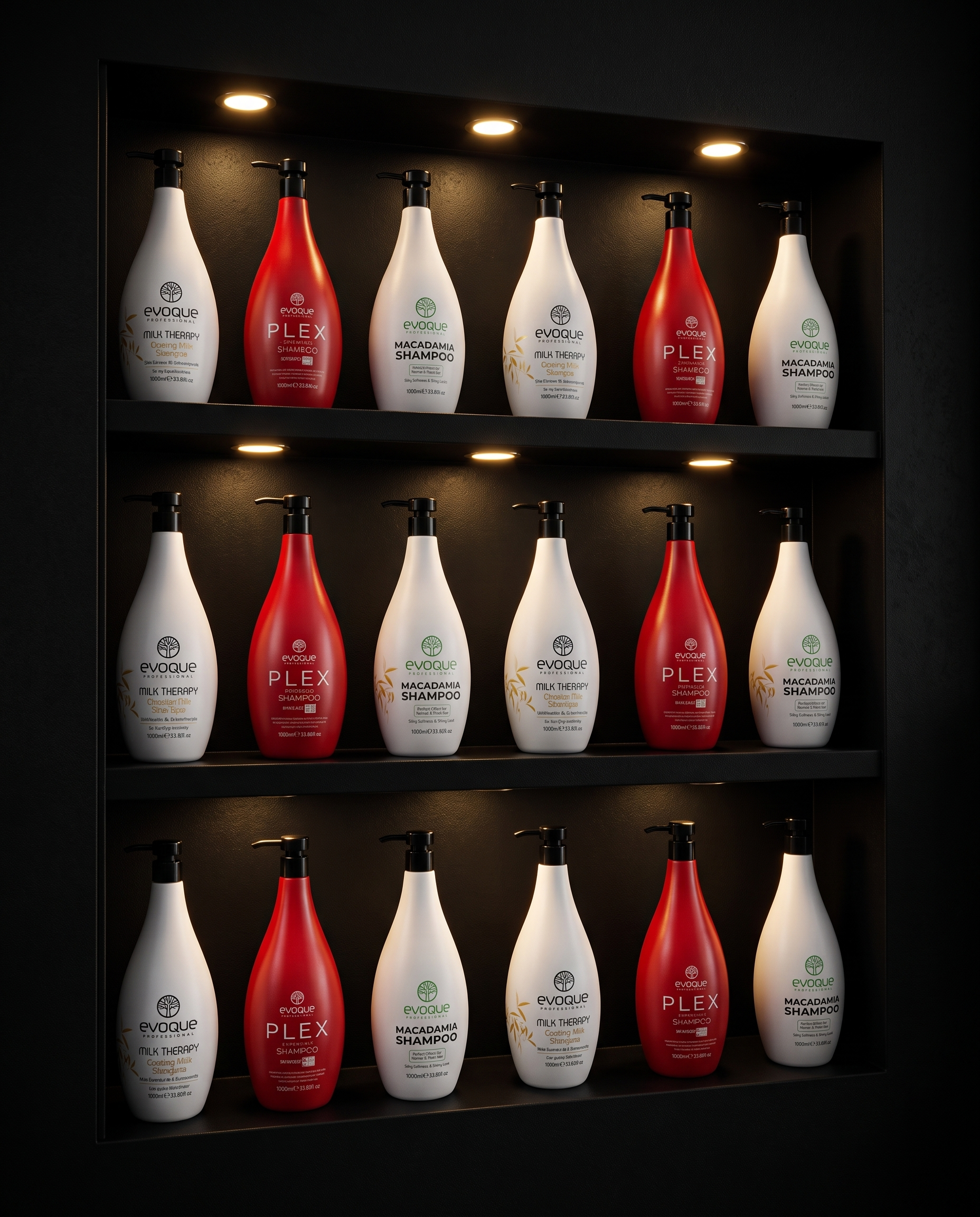 Evoque liter-size professional bottles
