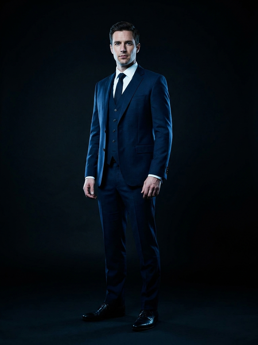 Man in a sharply tailored suit