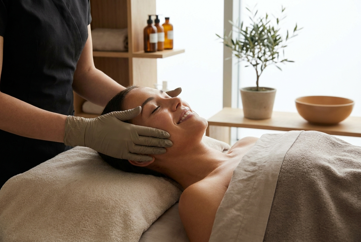 A calming facial treatment at GLOW Medspa