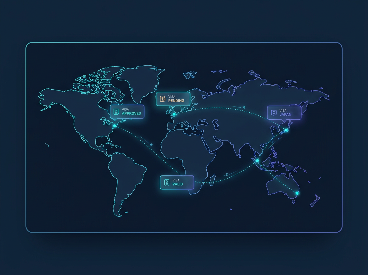World map with visa routes