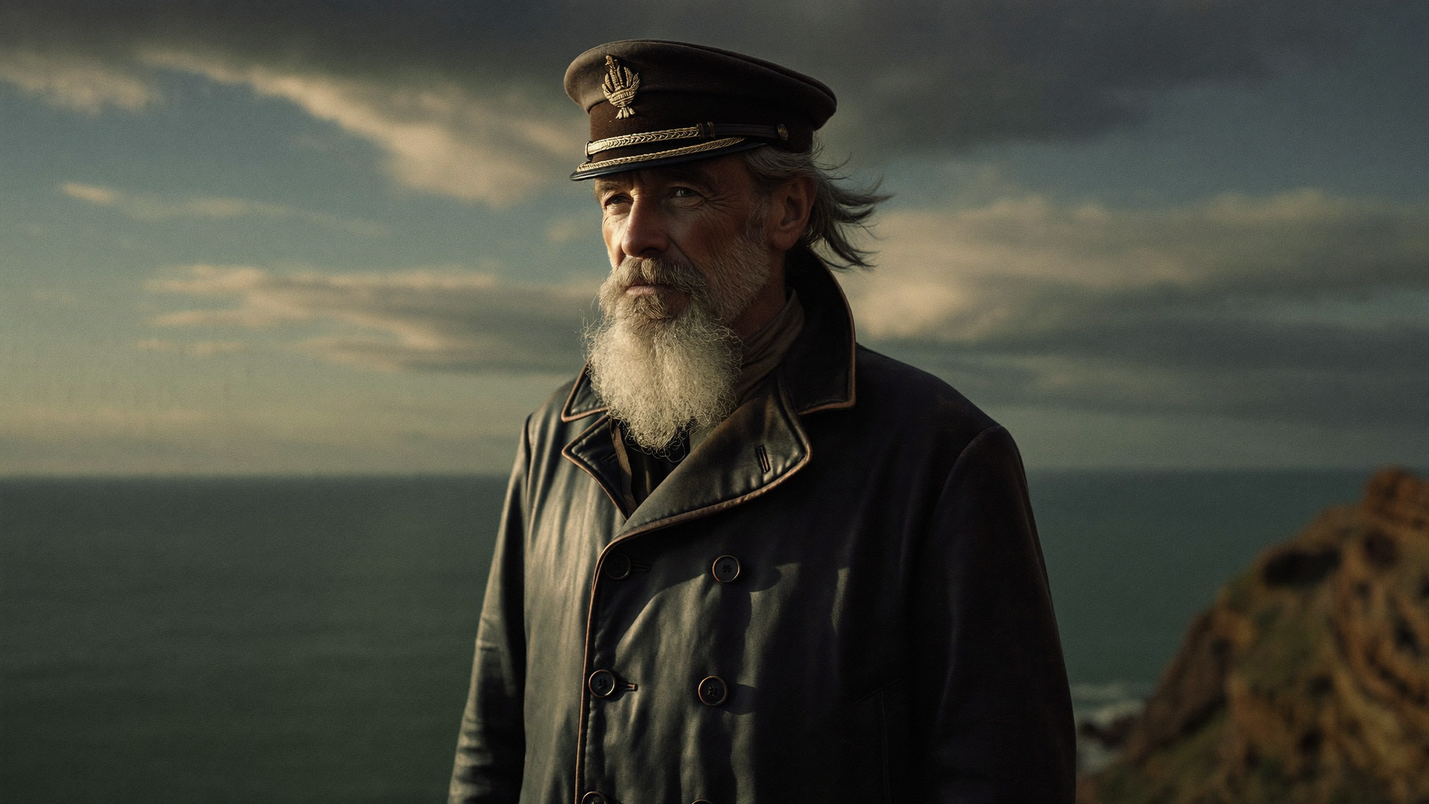 Der Captain blickt über das Meer