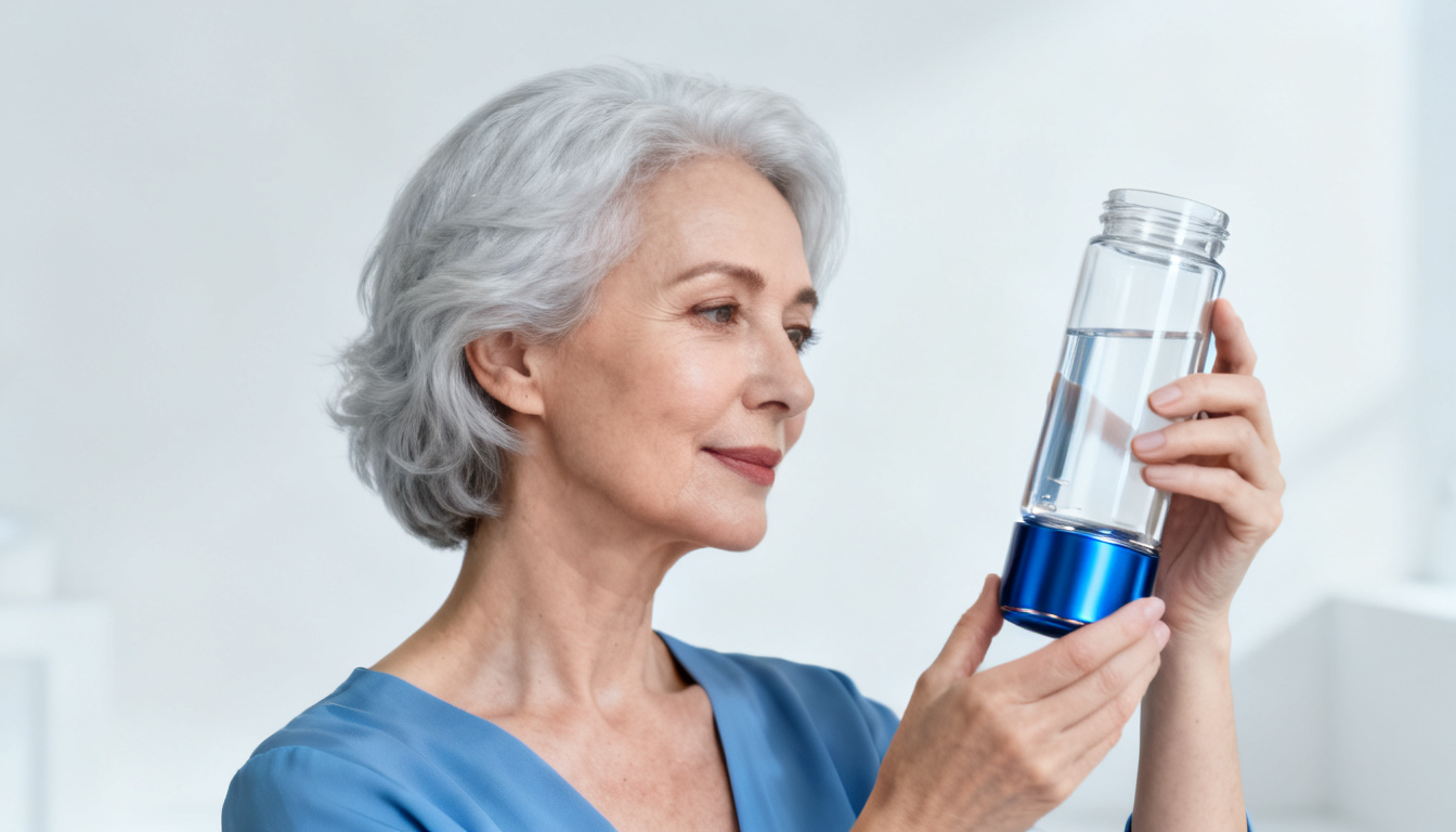 personne 60 ans vision santé oculaire lunettes eau hydrogénée