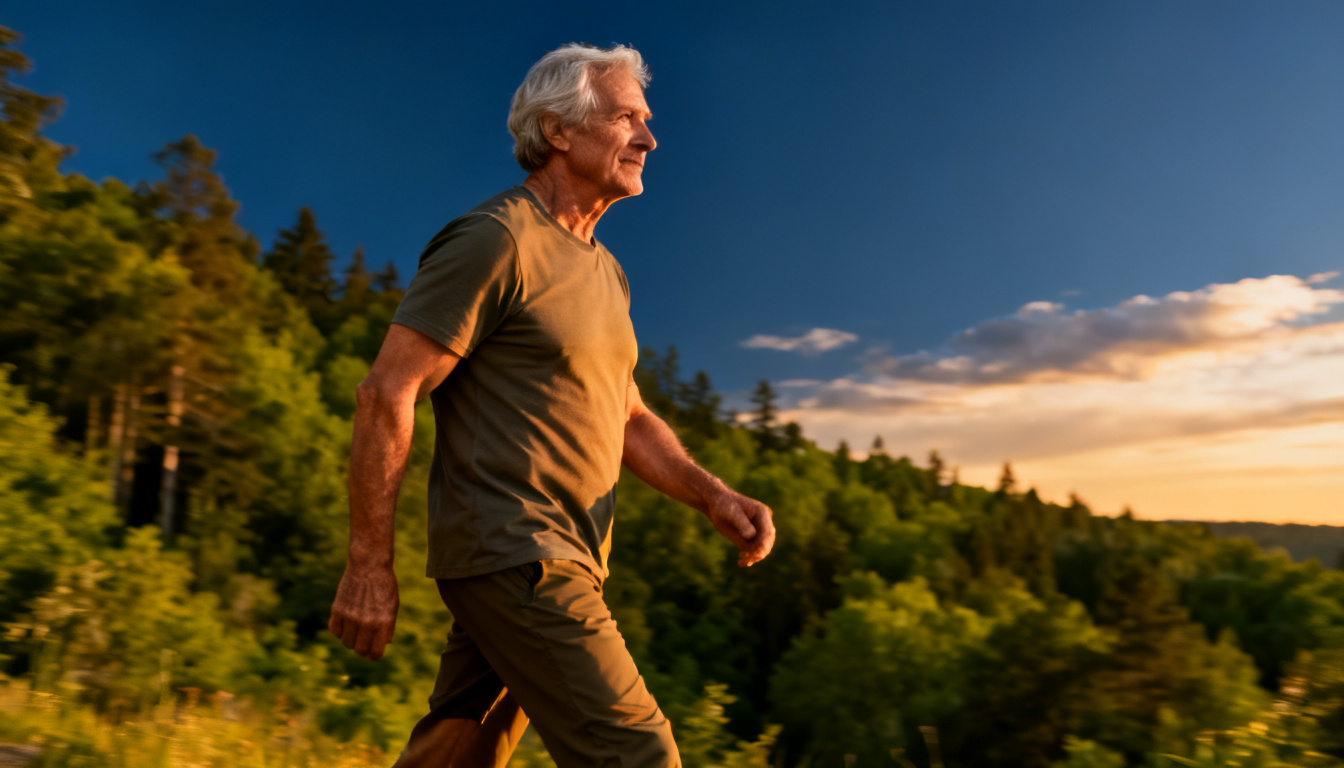 homme 65 ans mobilité sans douleur articulaire eau hydrogénée arthrose