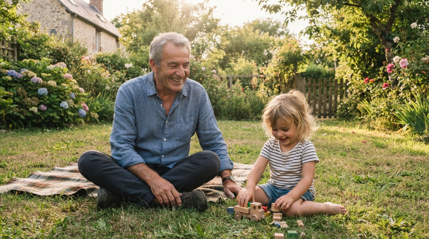 homme 63 ans jardin jeu petit-fils énergie eau hydrogénée