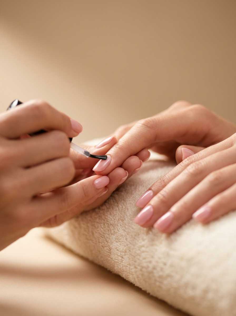 Manicure in progress