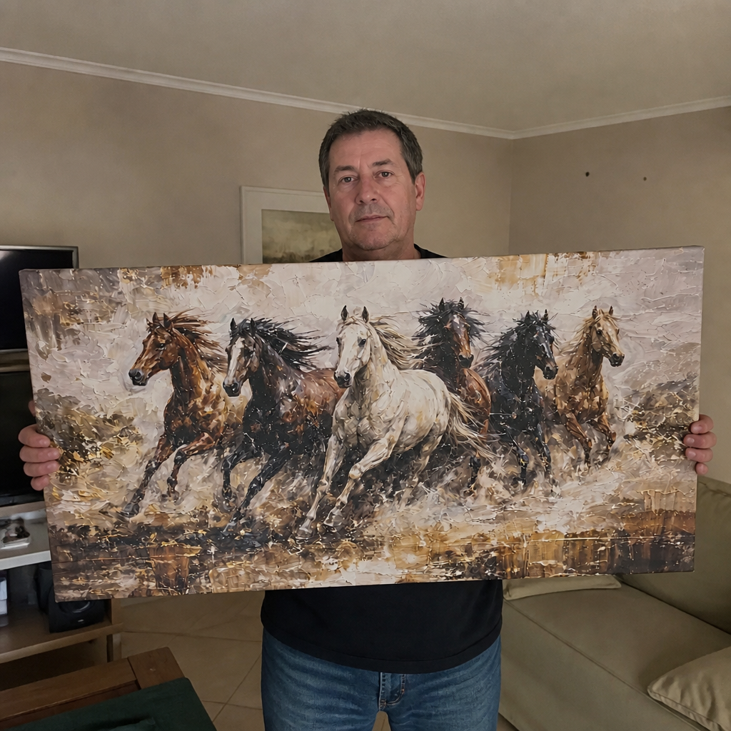 Cuadro Mural Caballos Corriendo cliente