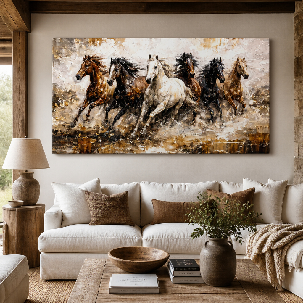Cuadro Mural Caballos Corriendo ambiente