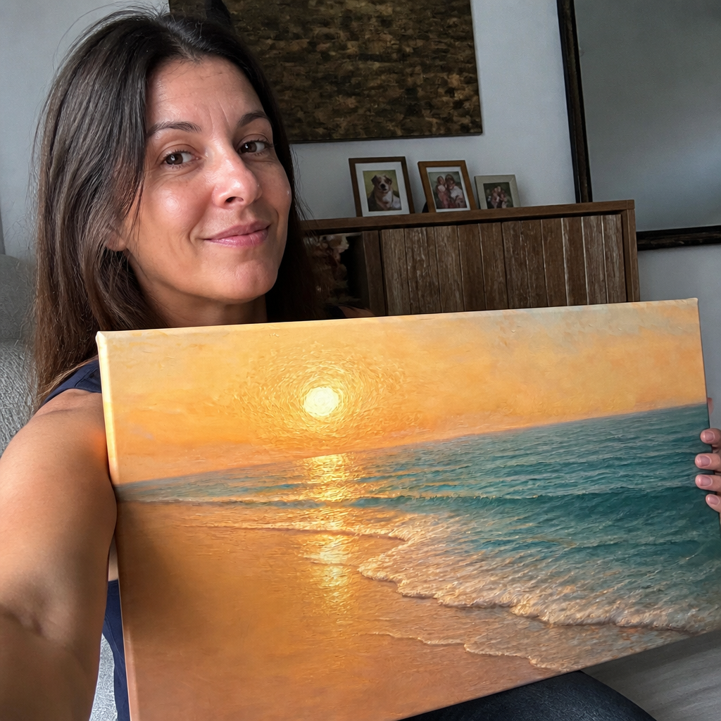 Cuadro Mural Atardecer Oleo cliente