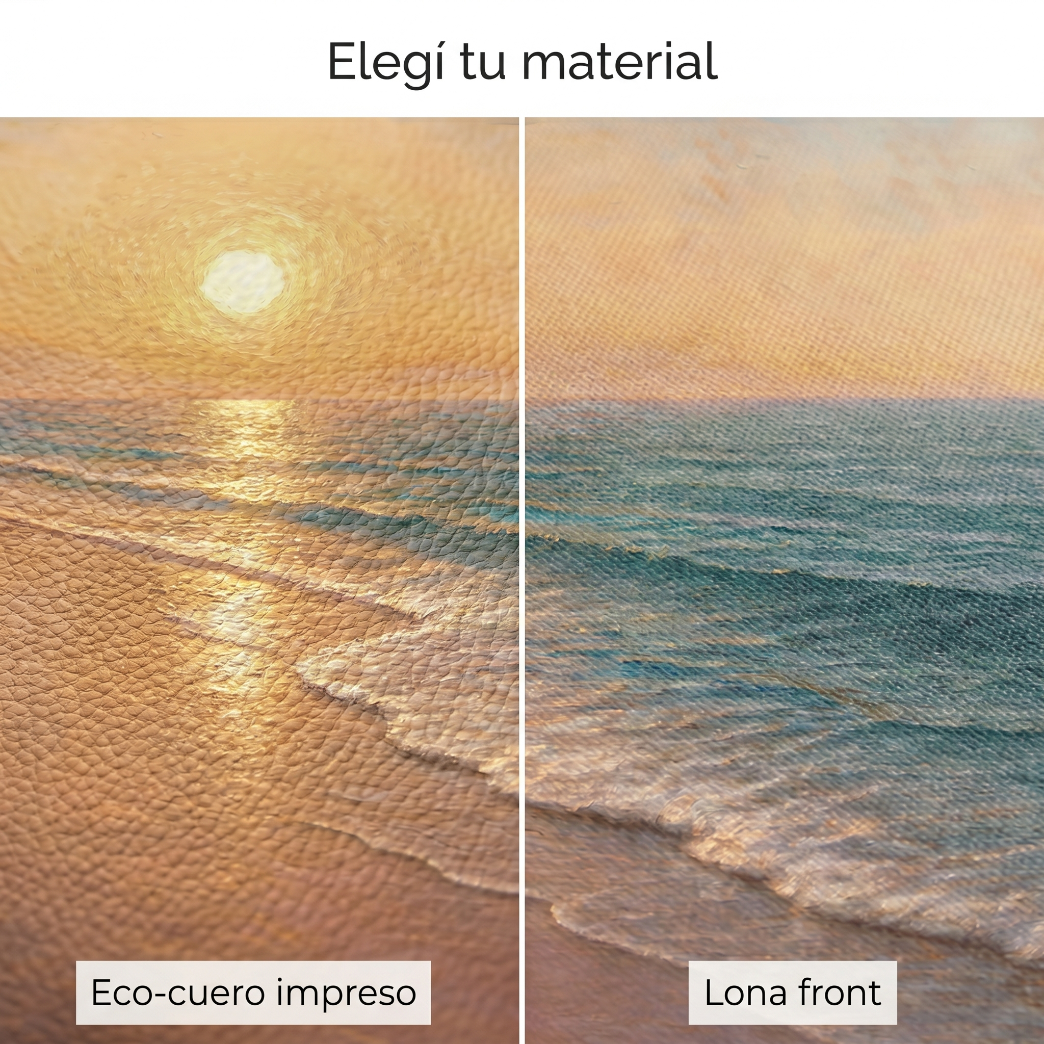 Cuadro Mural Atardecer Oleo materiales