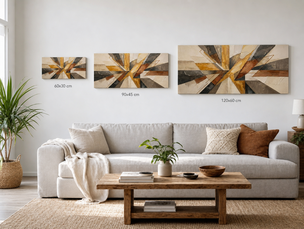 Mural Abstracto Mar de Madera - tama&ntilde;os disponibles 60x30, 90x45 y 120x60 cm