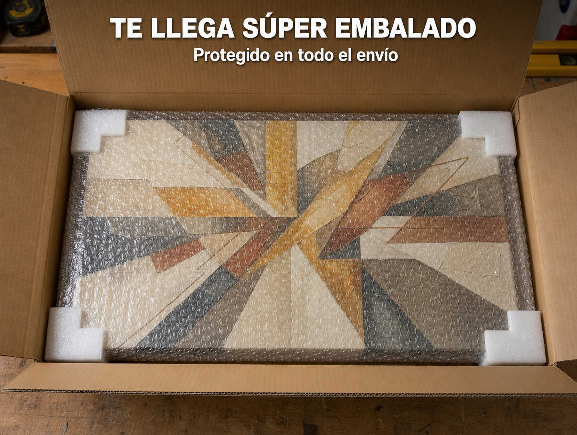 Embalaje reforzado - Mural Abstracto Mar de Madera