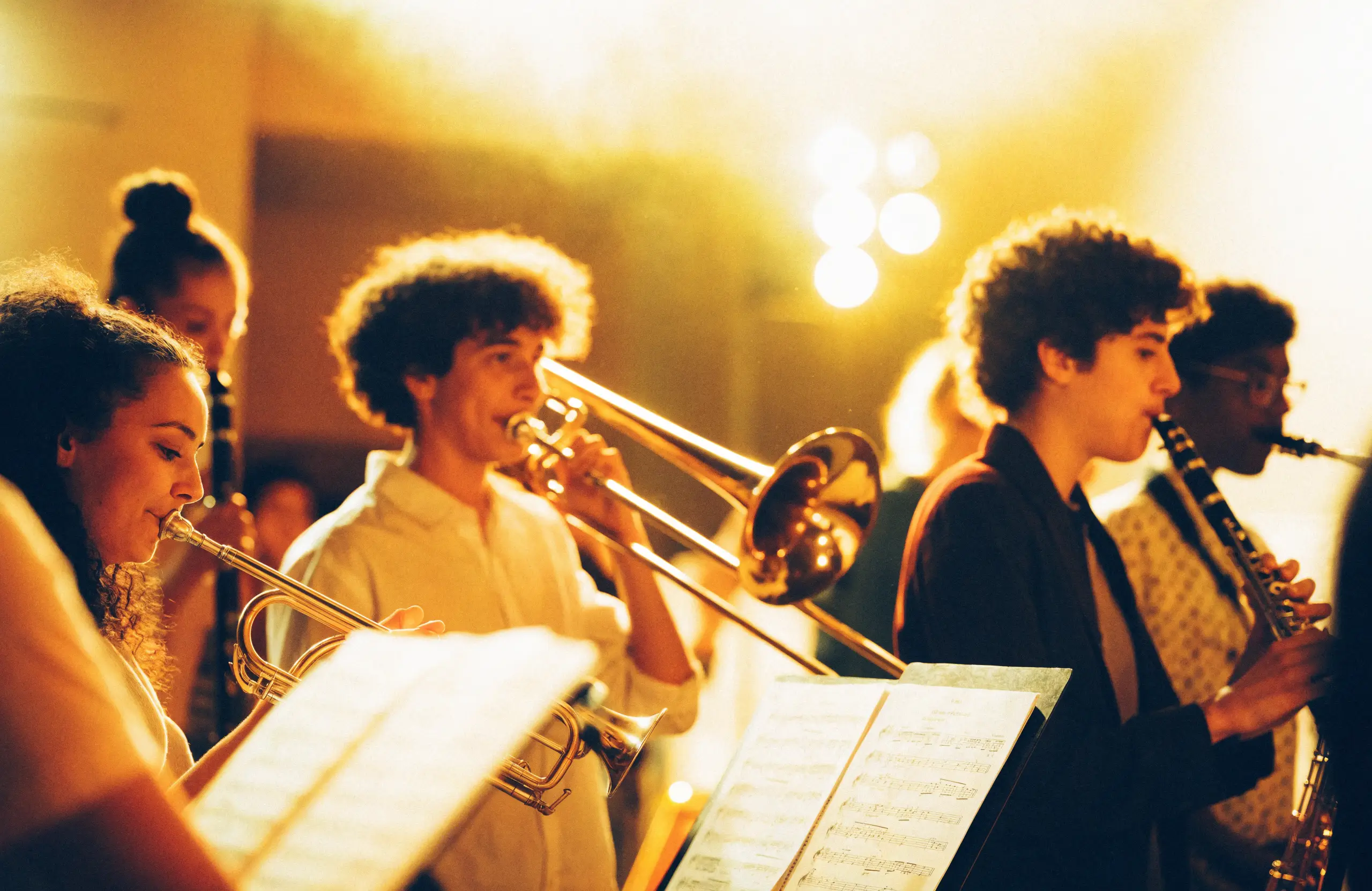 A youth ensemble of students playing together