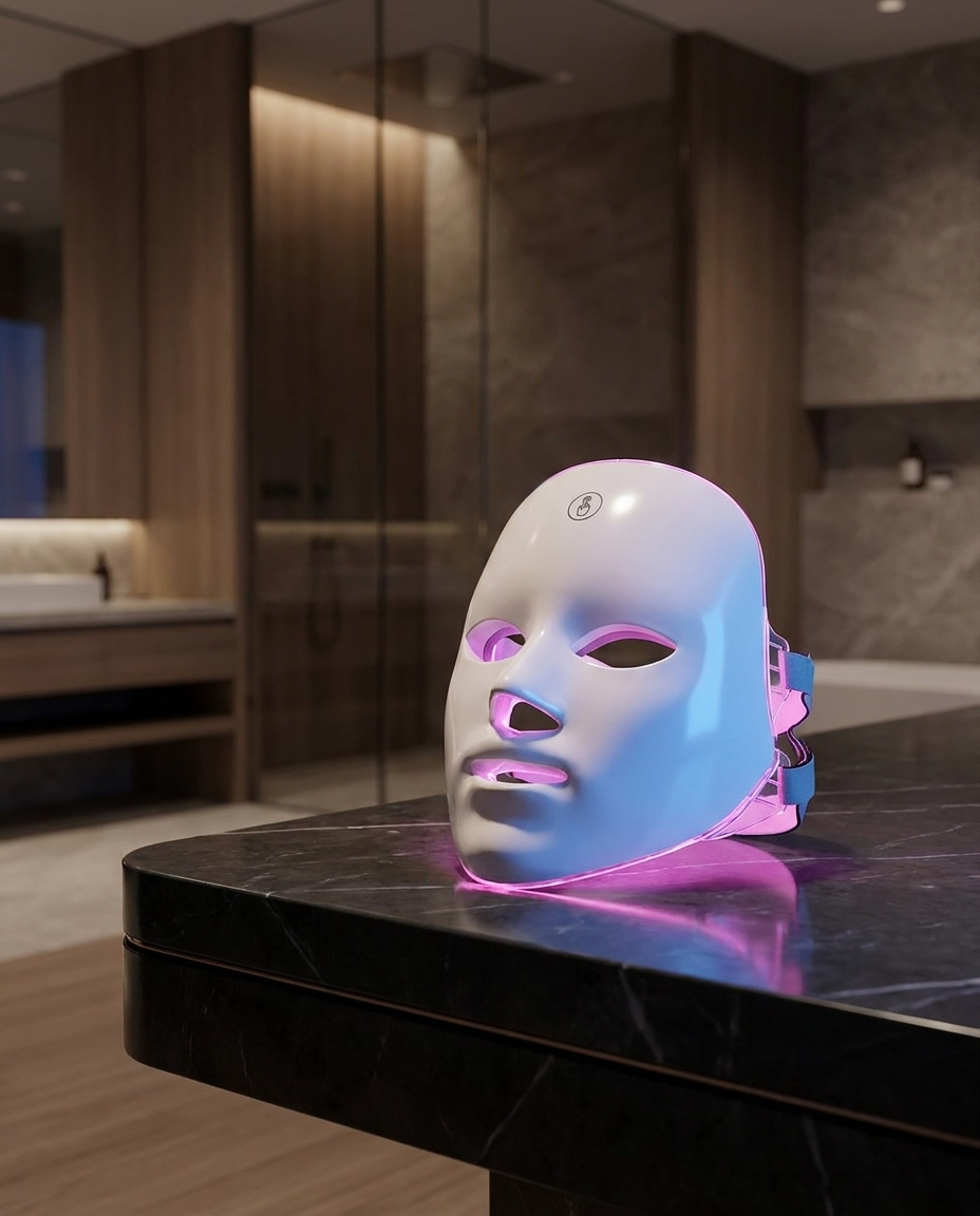 Appareil de luminothérapie LED Skin Glow - mise en scène marketing Lookzuri