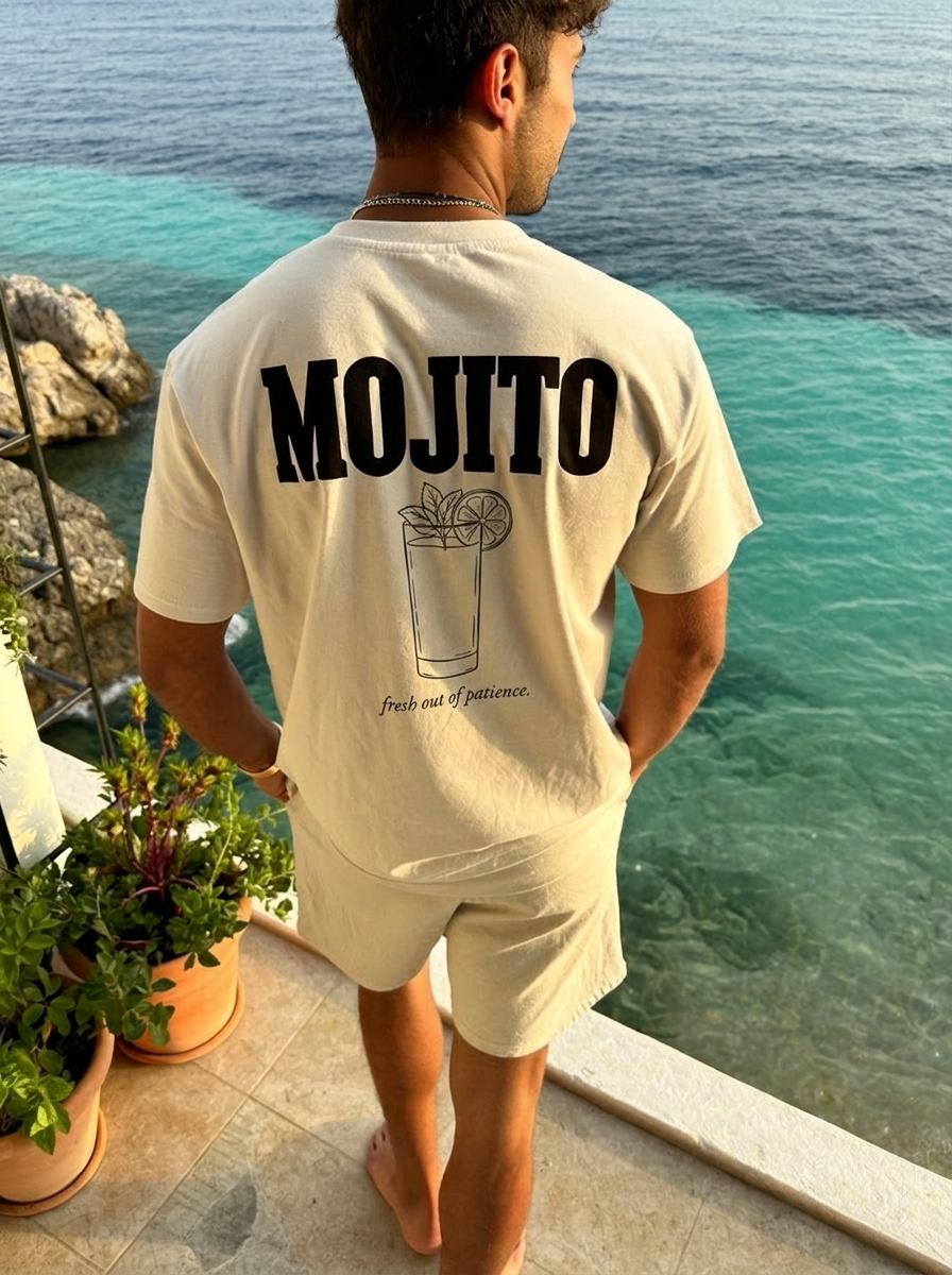 Mojito tee on a Mediterranean terrace