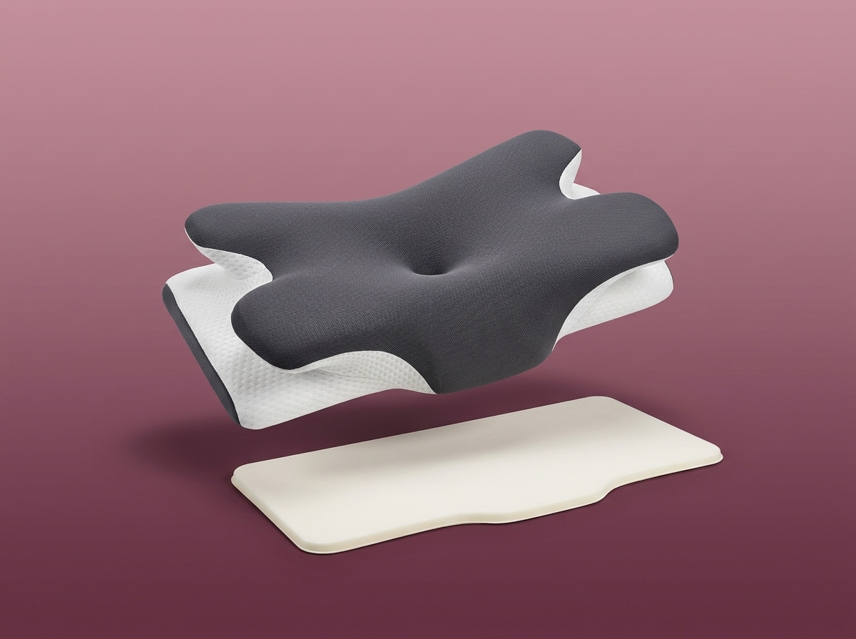 Reviv pillow shown with the removable height-adjustment pad