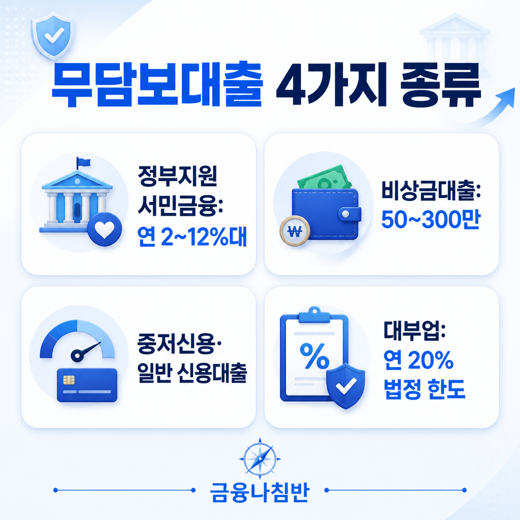 무담보대출 4가지 종류
