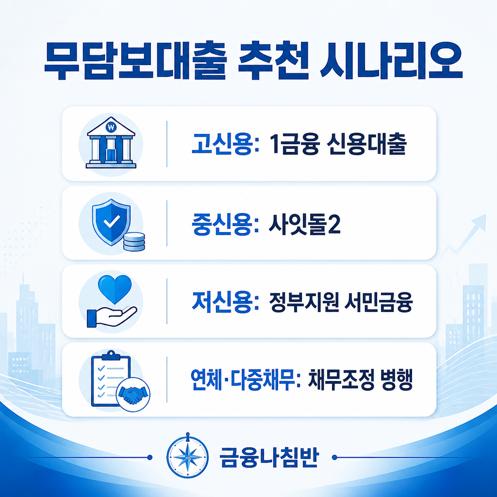 무담보대출 추천 시나리오