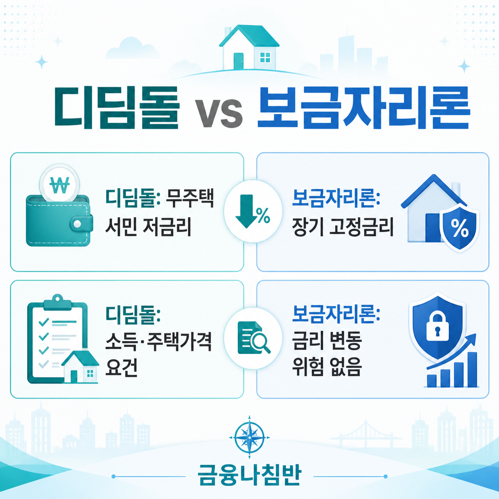 디딤돌대출 보금자리론 비교