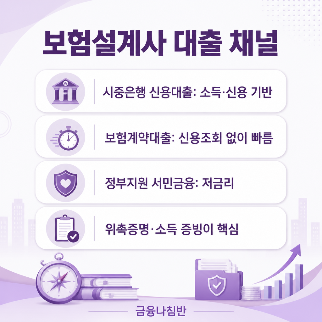 보험설계사 대출 채널 비교