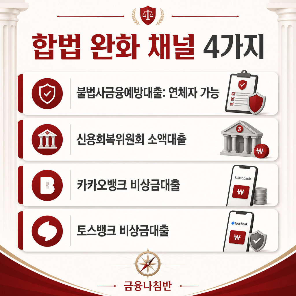 무조건 대출 합법 완화 채널 4가지
