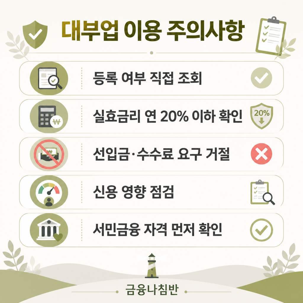 대부업 이용 주의사항