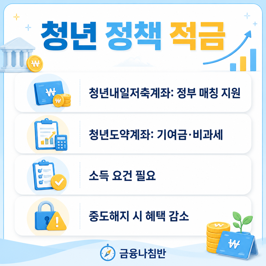 청년 정책 적금 청년내일저축계좌 청년도약계좌