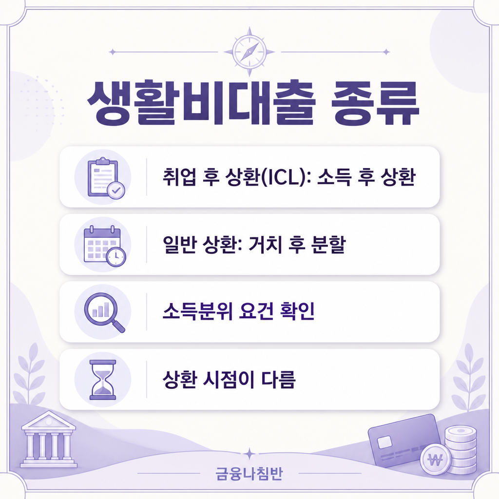 생활비대출 종류 취업후상환 일반상환