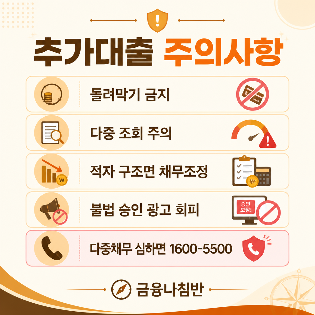 기대출 추가대출 주의사항