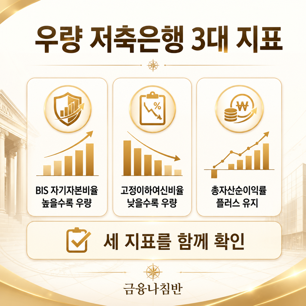 우량저축은행 판별 3대 지표
