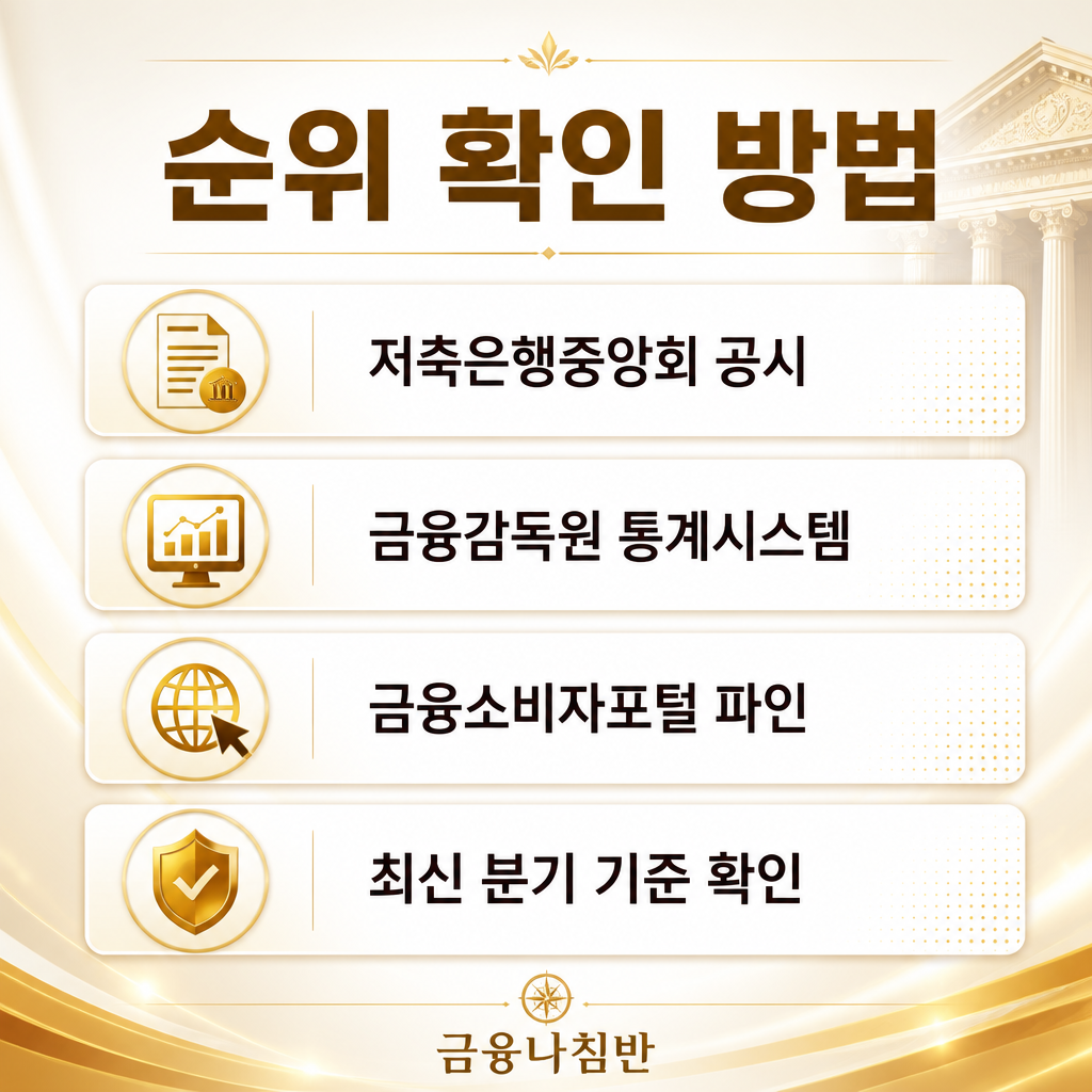 우량저축은행순위 확인 방법