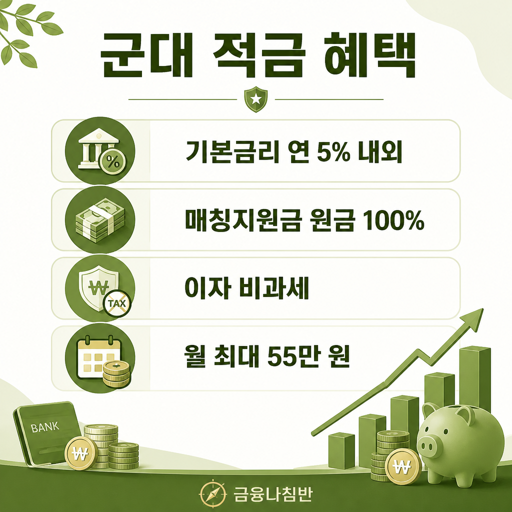 군대 적금 주요 혜택과 수령액