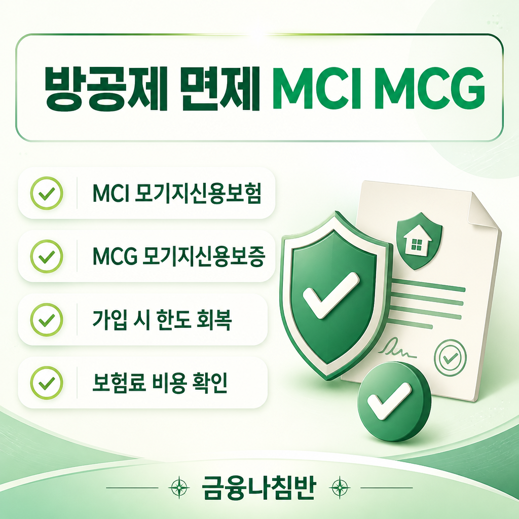 방공제 면제 방법 MCI MCG