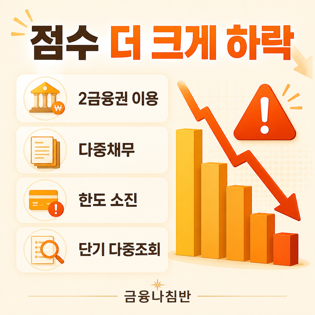 신용점수가 더 크게 하락하는 경우