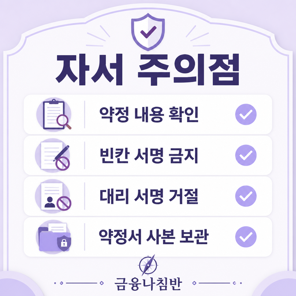 대출 자서 시 주의할 점