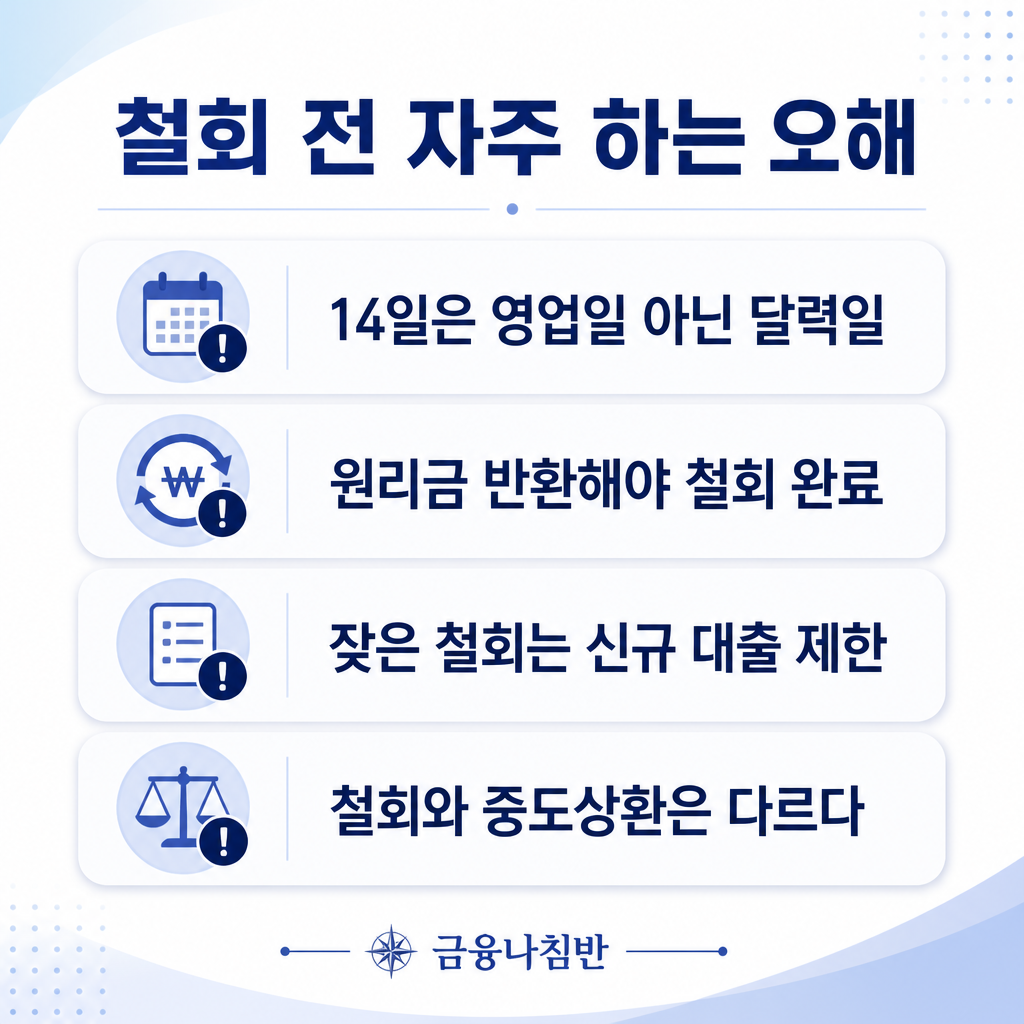대출 철회 전 자주 하는 오해