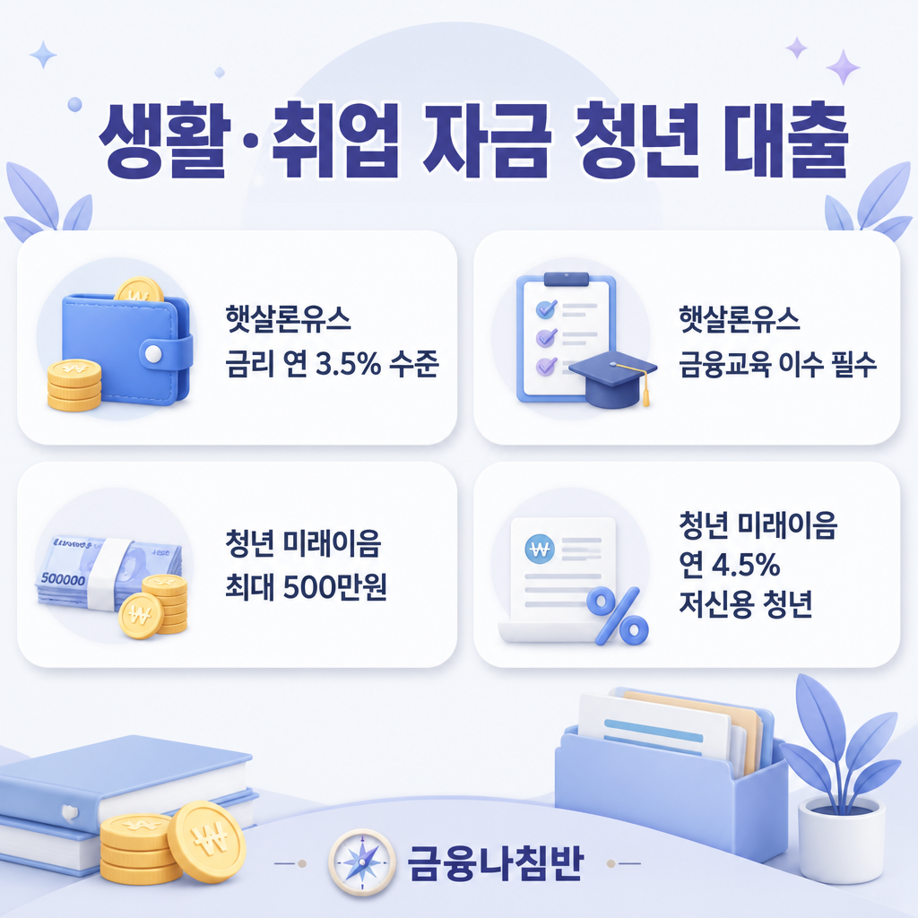 햇살론유스와 청년 미래이음 생활 취업 자금