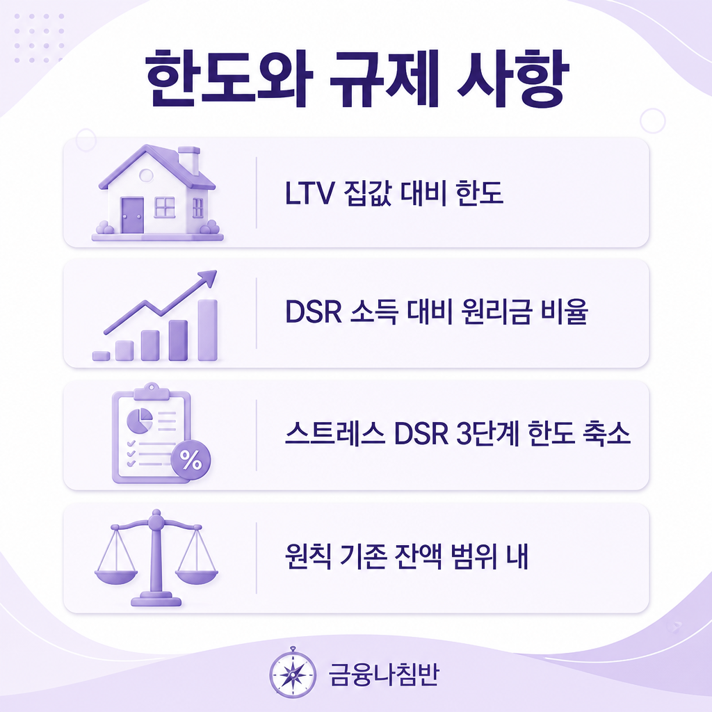 주택담보대출 대환 한도와 규제
