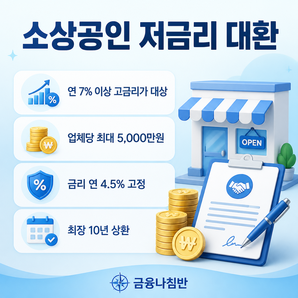 소상공인 저금리 대환대출 조건