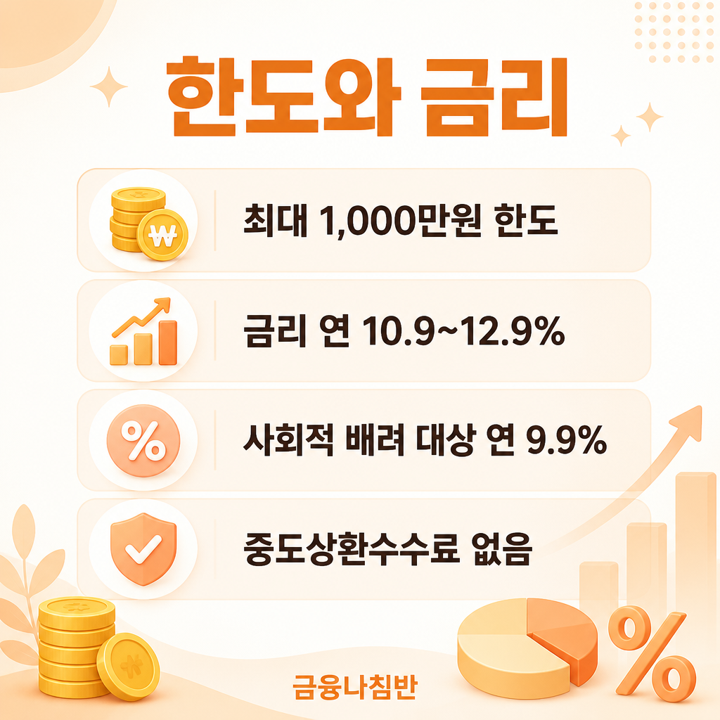 햇살론15 한도와 금리