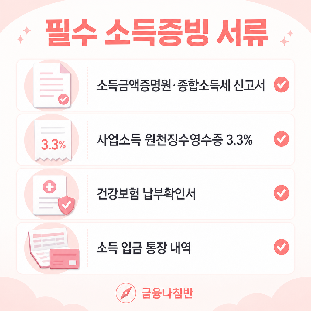 프리랜서 신용대출 필수 소득증빙 서류