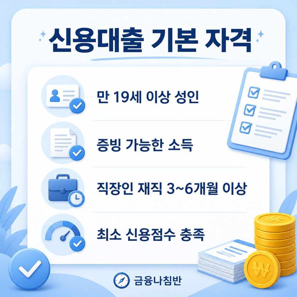 신용대출 기본 신청 자격